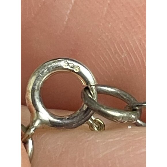 925 Silver Mother Of Pearl Pendant Necklace 20” Chain Signed & Tested - Picture 10 of 10